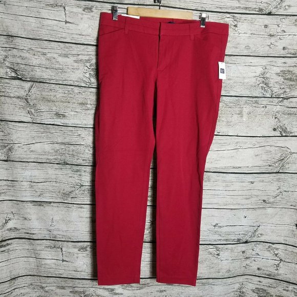 Gap Slim City Coupe Urbaine Red Pants Size 14R